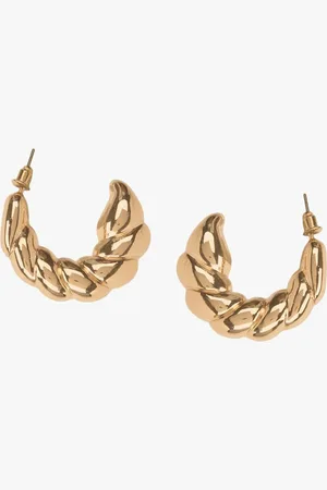 Kazo Gold-Plated Contemporary Half Hoop Earrings