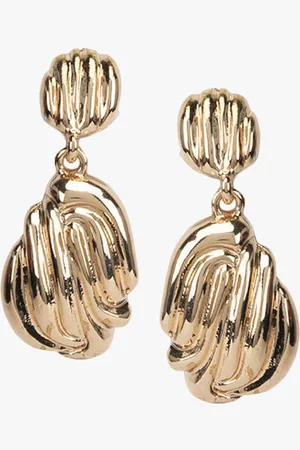 Kazo Gold-Plated Contemporary Drop Earrings