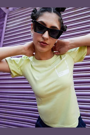 Campus Printed Round Neck Short Sleeves Cotton Top