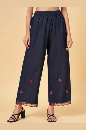 Pantaloons Women Mid Rise Floral Printed Cotton Trousers