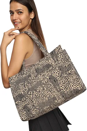 MINI WESST Animal Skin Printed Oversized Structured Tote Bag