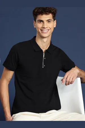 Mast & Harbour Half Zipper Polo Collar T-shirt