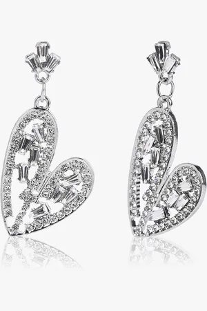 Kazo Silver Plated Contemporary Drop Earrings