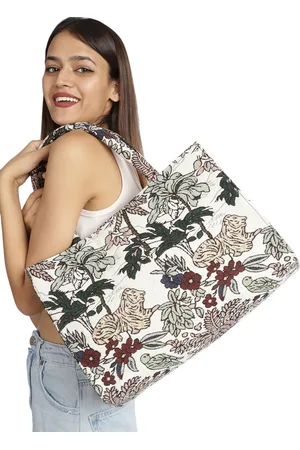 MINI WESST Floral Printed Shopper Tote Bag