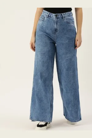 Mast & Harbour Women Straight Fit High-Rise Heavy Fade Stretchable Jeans