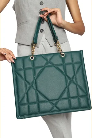 MINI WESST Textured Structured Quilted Tote Bag