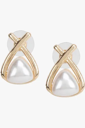 Kazo Gold-Plated Contemporary Studs Earrings