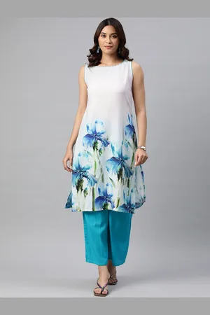 BUTA BUTI Floral Printed Sequinned Pure Cotton Kurta with Palazzos