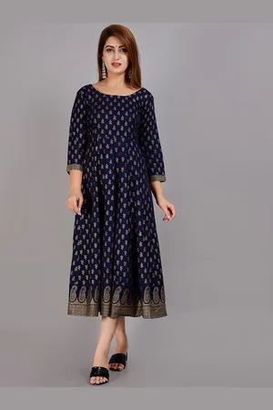 AO Services Ethnic Motifs Printed Round Neck Anarkali Kurta
