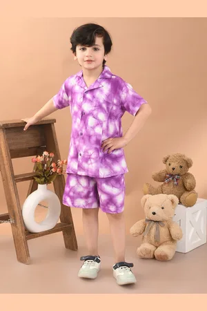 Superminis Boys Tie & Dye Printed Shirt With Shorts