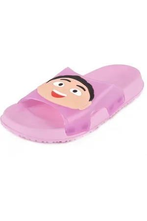 Yellow bee Girls Printed Sliders