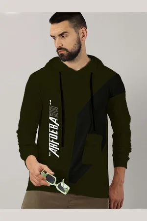 Ausk Typography Printed Long Sleeves Hooded Tshirt