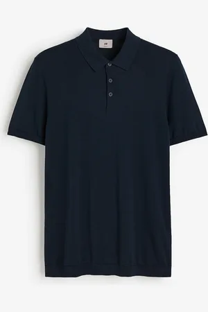 H&M Men Slim Fit Silk-Blend Polo Shirt