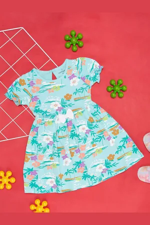 Pantaloons Infant Girls Floral Print Cotton Fit & Flare Dress