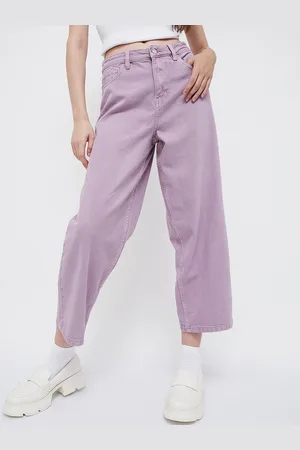 Lifestyle Women Wide Leg Clean Look Cotton Jeans