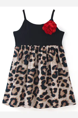 CrayonFlakes Girls Abstract Printed Round Neck Cotton Fit & Flare Dress