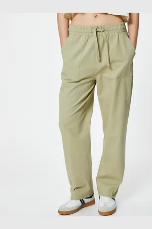 Koton Women Flared Pure Cotton Trousers