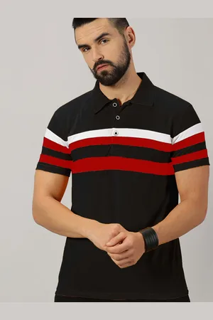 Ausk Striped Polo Collar T-shirt