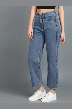 BAESD Girls Straight Fit High-Rise Light Fade Cotton Jeans