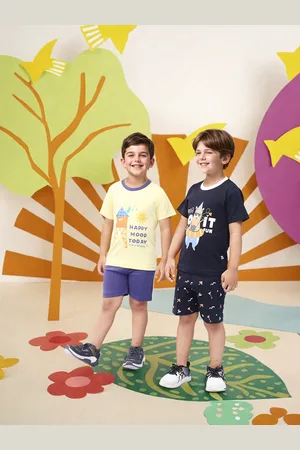 Toonyport Boys Pack of 2 Printed Cotton T-shirt with Shorts