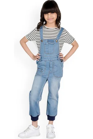 OLELÉ Girls Straight Fit Cotton Dungarees