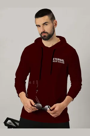 Ausk Typography Printed Long Sleeves Hooded Tshirt