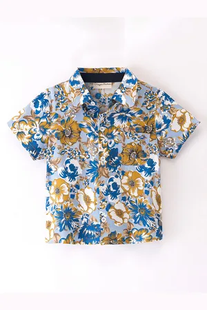 CrayonFlakes Boys Opaque Floral Printed Casual Shirt