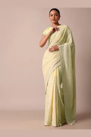 KALKI Fashion Ethnic Motifs Lucknowi Chikankari Sequin Saree