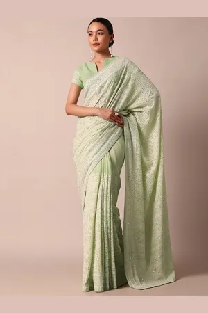 KALKI Fashion Ethnic Motifs Lucknowi Chikankari Saree