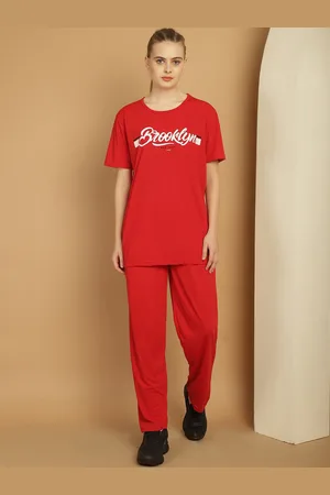 VIMAL JONNEY Typography Printed Round Neck Cotton Tracksuit