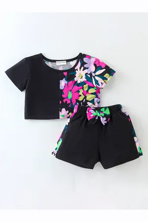 CrayonFlakes Girls Printed Top With Shorts