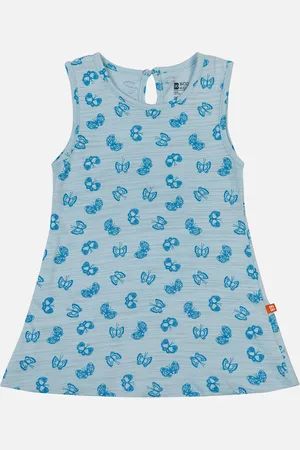 BodyCare Girls Conversational Printed Sleeveless Cotton A-Line Dress