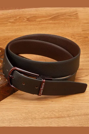 LOUIS STITCH Men Textured Leather Reversible Formal Belt