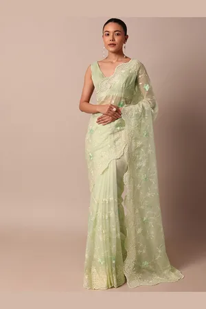 KALKI Fashion Floral Embroidered Organza Saree