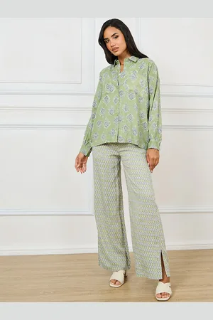 Styli Printed Shirt-Collar Shirt With Trouser Co-Ords