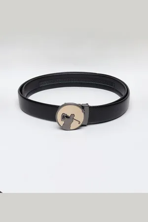 Mast & Harbour Black Men Textured Belt