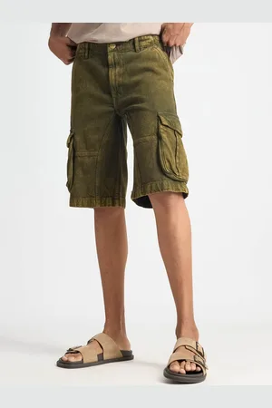 FREAKINS Men Mid-Rise Pure Cotton Cargo Shorts