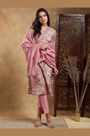 Bani Women Floral Printed Embroidered Regular Kurta with Trousers & Dupatta