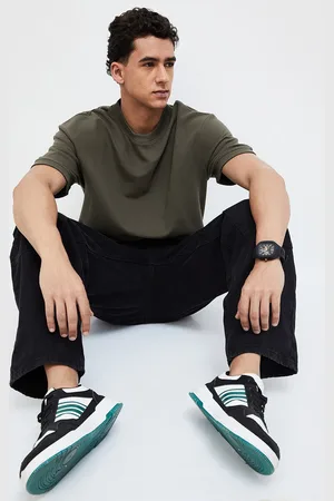 Lifestyle Round Neck Short Drop-Shoulder Sleeves Cotton Oversized T-shirt