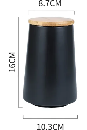 Aura Black & Brown Air Tight Ceramic Containers With Lid 850 ML