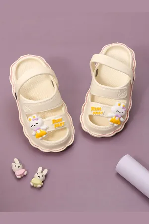 Yellow bee Girls Open Toe Sliders