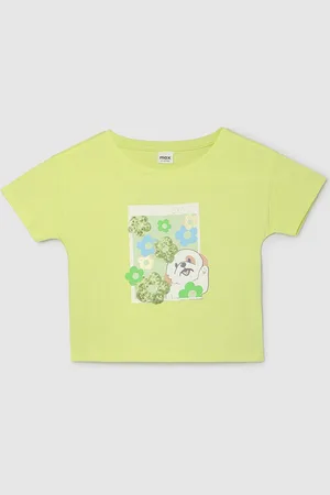 Max Collection Girls Graphic Printed Pure Cotton T-shirt