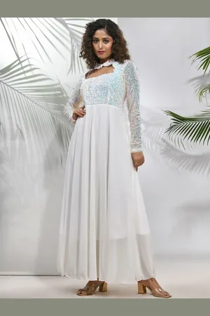 Charukriti Embellished Long Sleeves Pleated Fit & Flared Maxi Dress