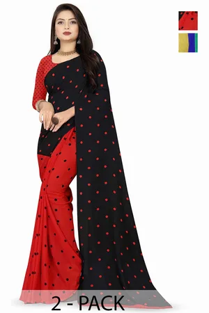 ANAND SAREES Polka Dot Poly Georgette Saree Pack of 2