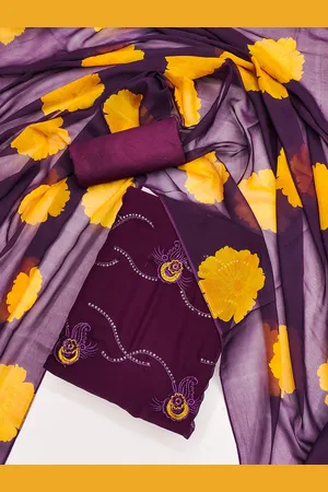 Kalini Embroidered Silk Georgette Unstitched Dress Material