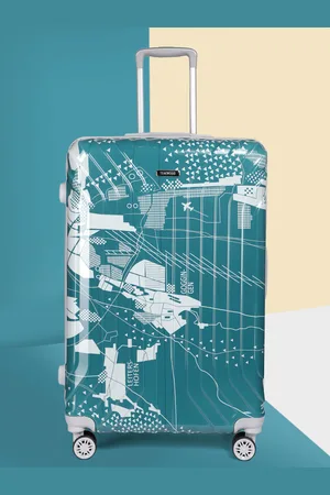 Teakwood Leathers Map Printed 360 Degree Rotation Hard Large-Sized Trolley Bag 95.5L