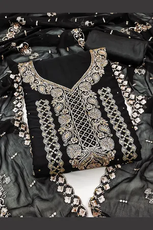 Kalini Embroidered Silk Georgette Unstitched Dress Material