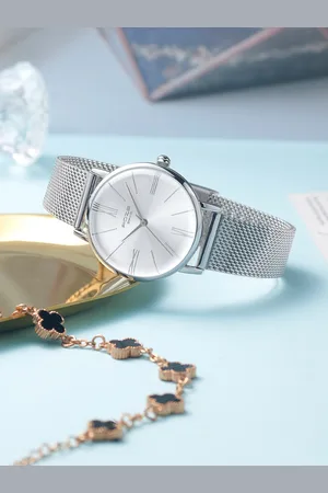 Sonata Women Brass Dial & Bracelet Style Straps Analogue Watch SP80035SM01W