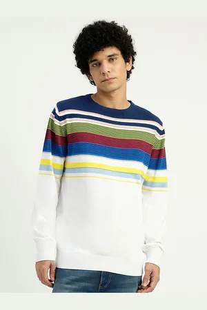 Benetton Striped Pure Cotton Pullover Sweater
