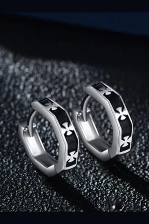 Salty Men Stainless Steel Circular Hoop Earrings